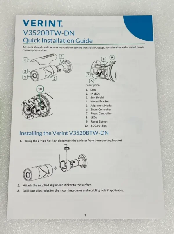 SECURITY CAMERA BULLET . IP CAMERA NETWORK V3520BTW-DN New - Image 6