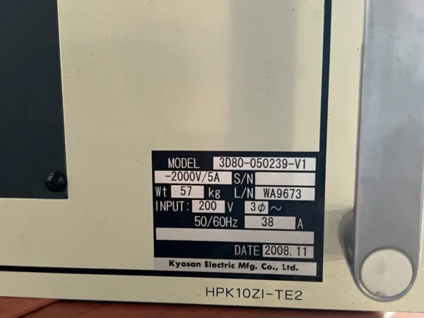 KYOSAN DC POWER SUPPLY HPK10ZI-TE2 - 3D80-050239-V1 - Image 6