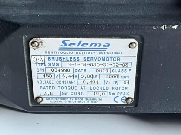 SELEMA VICKERS Brushless Servo Motor N-1-M4-030-31-02-03 - Image 5