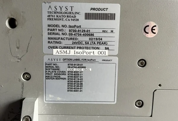 ASYST TECHNOLOGIES ISOPORT 300MM Wafer Load Port 9700-9129-01 - Image 7