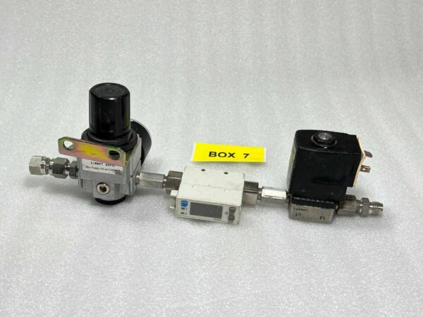 Burkert 6013 A Solenoid Valve &SMC PFM710-N01-B-M Digital Flow Switch & M1R1NM