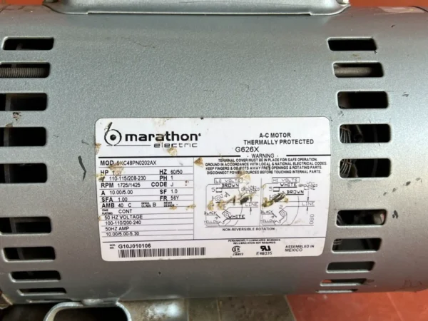 Gast 1423-105Q-G626X Vacuum Pump / 5KC48PN0202AX Marathon - Image 3