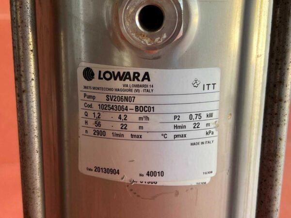 LOWARA SV206N07 VERTICAL PUMP - Image 9